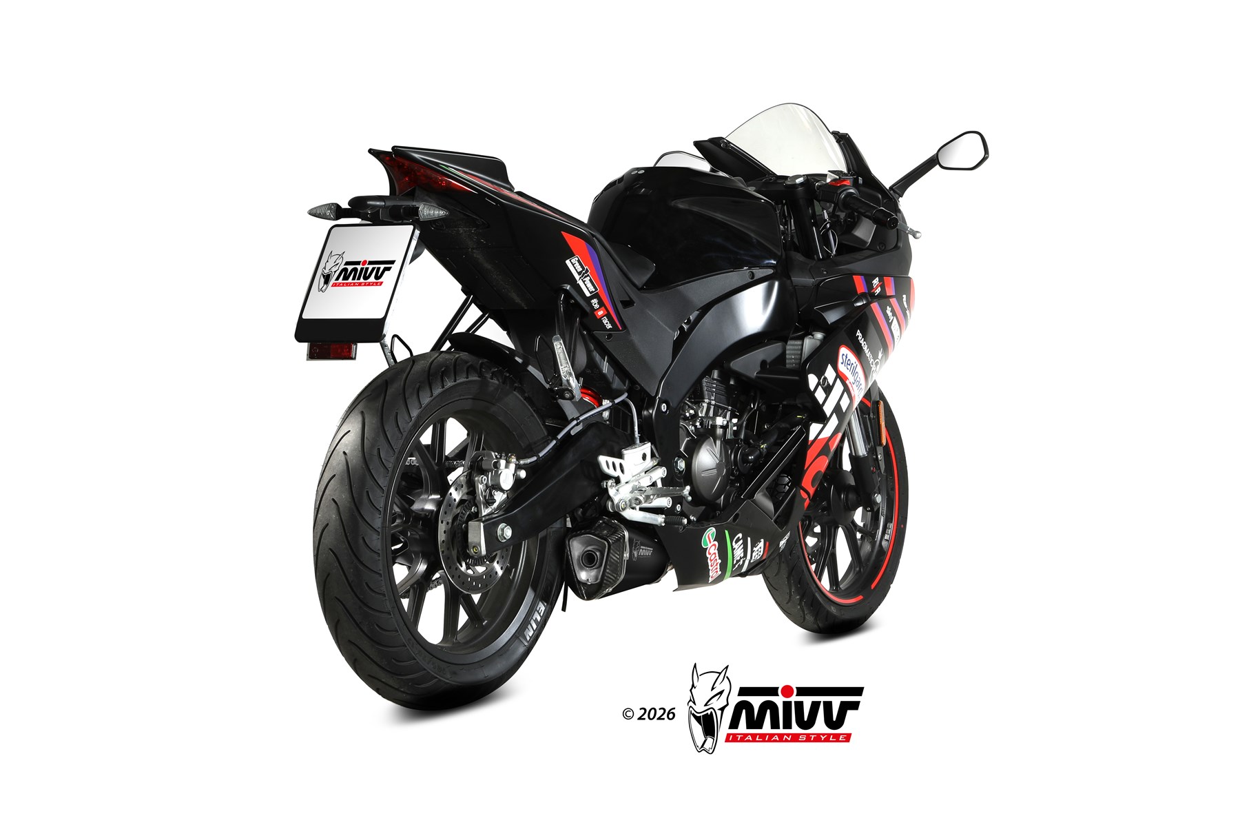 MIVVSPORT/FULL SYSTEM 1x1/DELTA RACE/BLACK/ position ORIGINAL/ECE approv - immagine 2