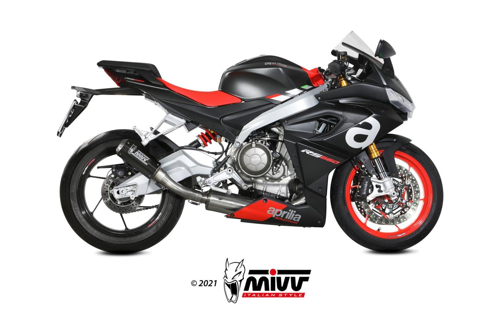 ***MIVV - FULL SYSTEM 2x1 - modello MK3 - CARBON - posizione HIGH - nois