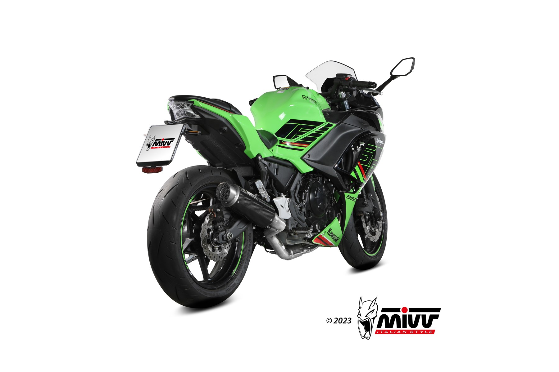 MIVVSPORT/FULL SYSTEM 2x1/GPpro/BLACK/ position HIGH/ECE approved (Euro5+) - immagine 2