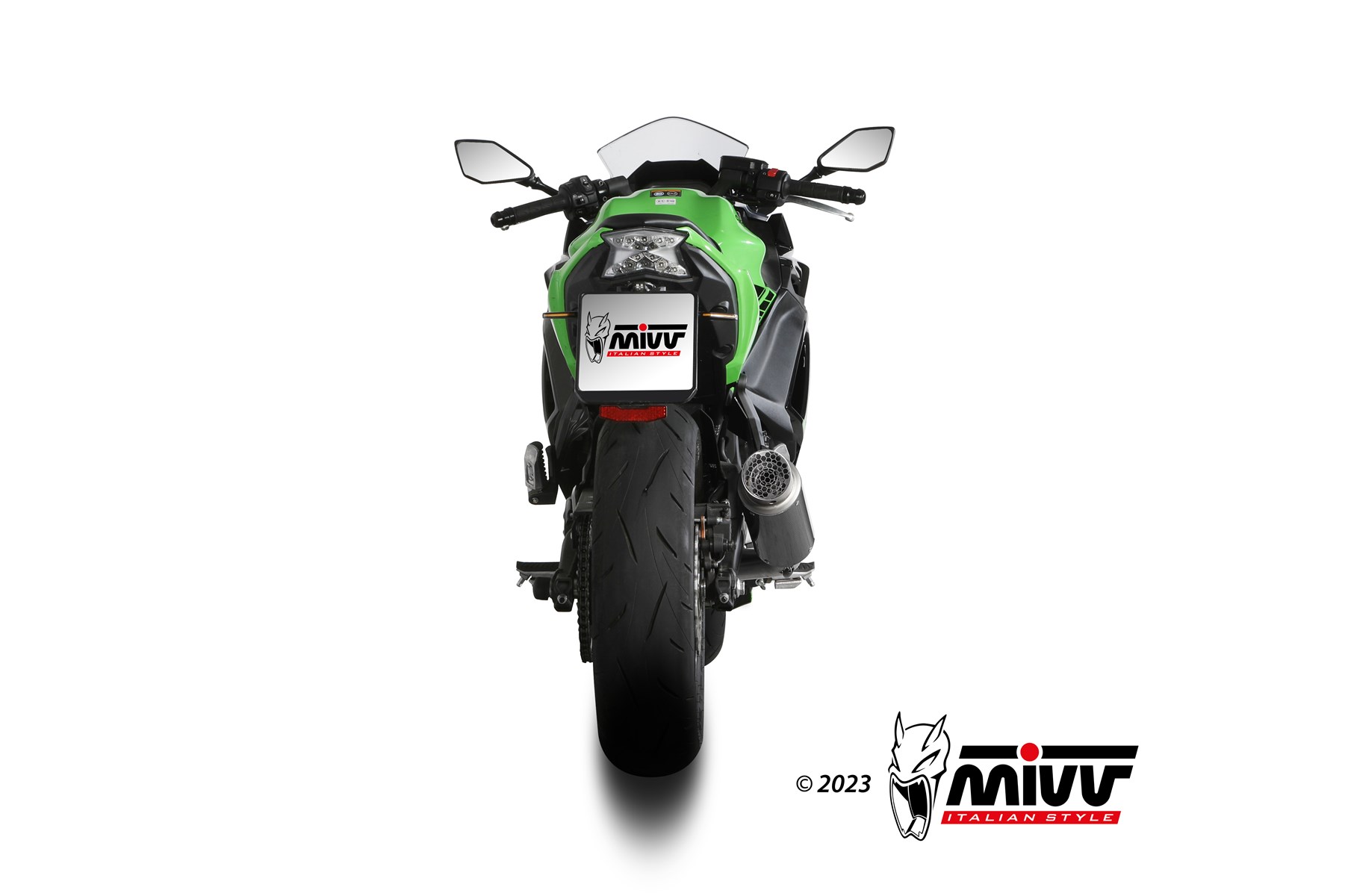 MIVVSPORT/FULL SYSTEM 2x1/GPpro/BLACK/ position HIGH/ECE approved (Euro5+) - immagine 3