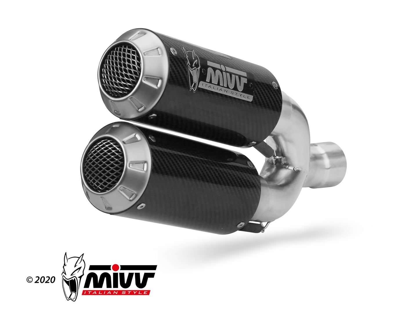 MIVV - 2 SLIP-ON - modello MK3 - CARBON - posizione ORIGINAL - noise emi - immagine 3